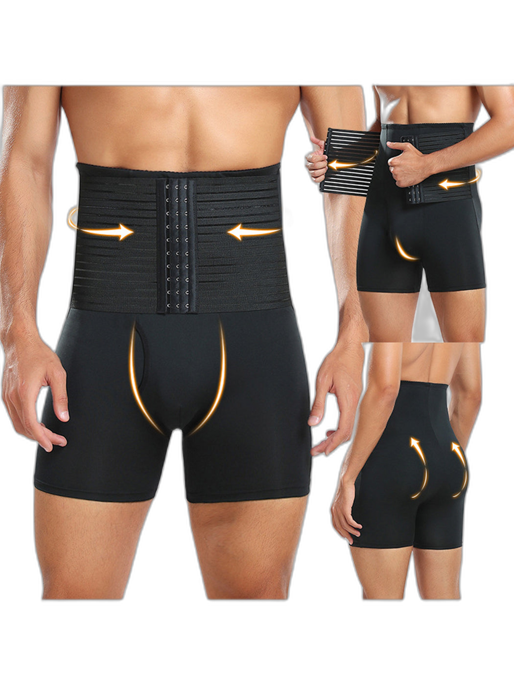 Men's Tummy Control Boxer Briefs with Open Fly