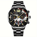 2Pcs Men’s Steel Strip Quartz Watch Set