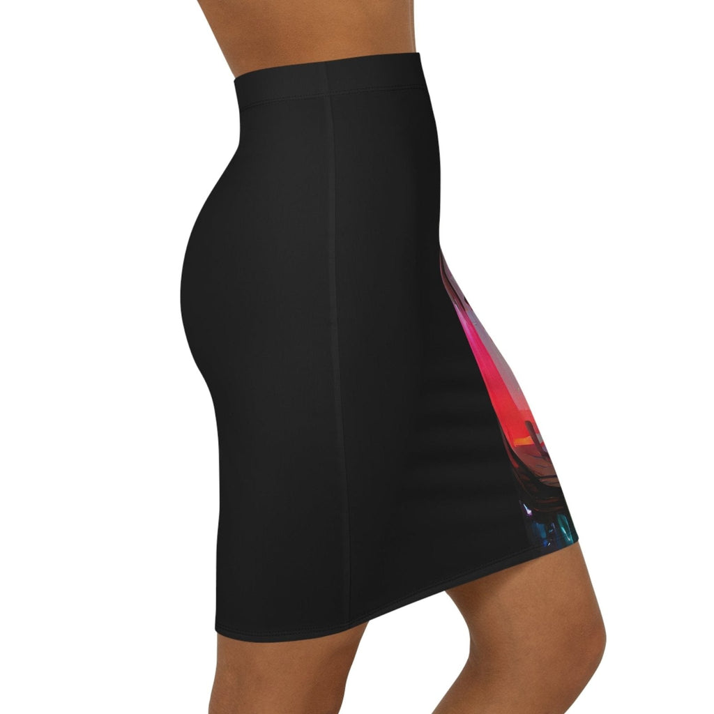 Half Black Half Báijiǔ - Womens Pencil Skirt
