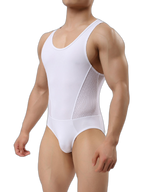 Mens Sexy Sheer Mesh Wrestling Bodysuit