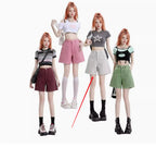 Women's Denim Shorts Fashion Retro Summer High-waisted Slim Wide-leg Pants