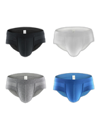 4 Pack Men's Solid Breathable Anti-Pinch Briefs
