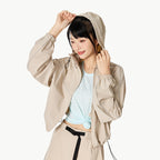 Women's Short UPF200 Sun-Protective Clothing Breathable Hooded Lightweight Jacket