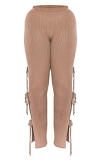 Shape Mocha Knit Tie Side Flared Trousers