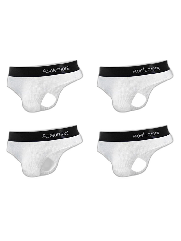 4 Pack Men's Low-Rise Stretchy U-Pouch Thongs
