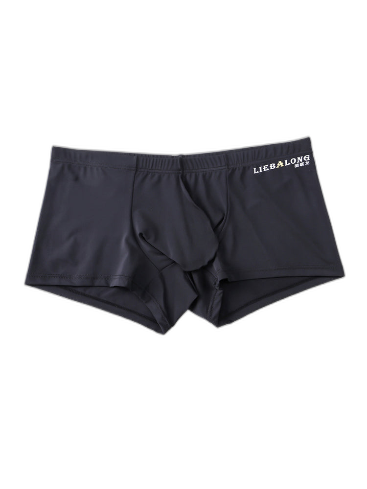 3 Pack Men's Breathable Ice Silk Double-Layered Big Pouch Sexy Boxer Briefs