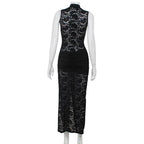 Chic Lace Cut-Out Evening Dress
