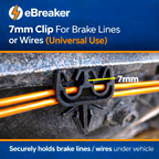 Twin Pipe & Cable Holding Clip - Brake, Fuel & Electrical Lines up to 7mm