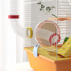 PawHut Hamster Cage, 3 Tiers Gerbil Cage for Dwarf Hamsters with Tubes, Ladder