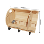 KOVE Outdoor Barrel Sauna – 5–6 Person Garden Sauna with 6kW Harvia Electric Heater