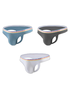 3 Pack Men's Ice Silk Middle-Rise Summer Thongs