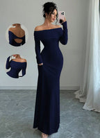 Women's  Off-shoulder Fashion Slim Temperament Sexy Sheath Dress