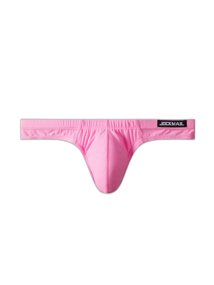 Men's Simple Breathable Mesh Pouch Thong & Strings