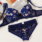 Plus Size Traceless Printed Underwear Women's Big Chest And Small Breast Holding