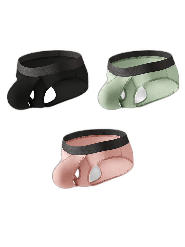 3-pack Men's Open Crotch Sexy Bullet Briefs