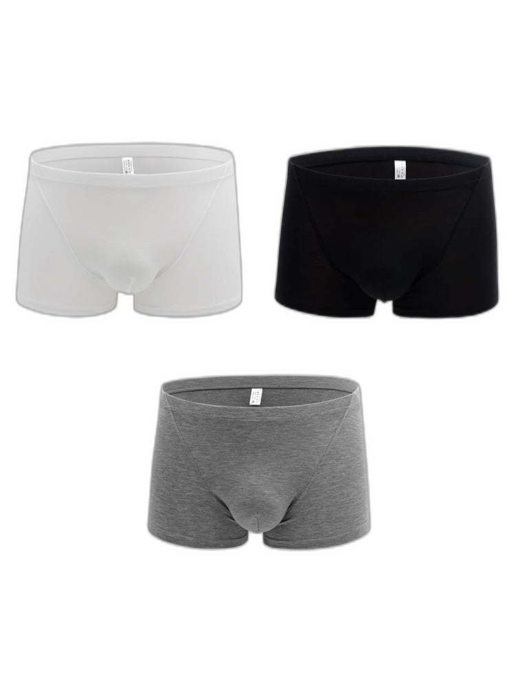 3-pack Men's Bamboo Fiber U-pouch Boxer Briefs