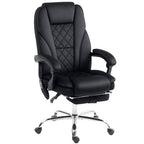 Vinsetto Massage Office Chair, Heated Reclining Computer Chair with Adjustable Height and Footrest, Black