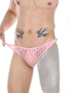 4-pack Men's Lace Side Buttoned Thongs