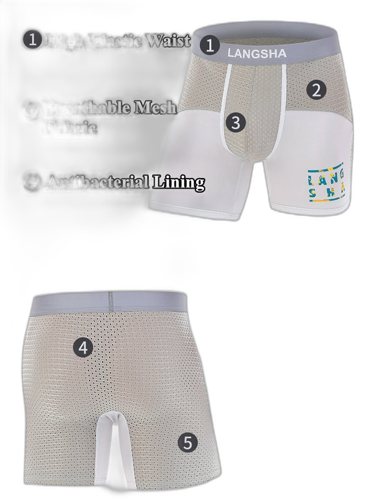 Men's Anti-Chafing Sports Boxer Briefs with Spacious Pouch