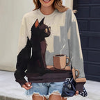 Crew-neck Top With 3D Animal All-over Print Faux-fleece Hoodie
