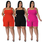 Fashionable Solid-Color Slim-Fit Ruched Backless Jumpsuit