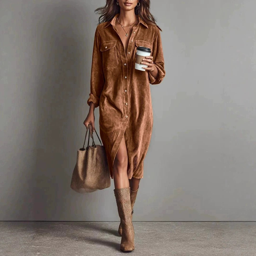 The Chic Edit – Women’s Button-Down Collar Casual Dress