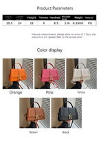 Simple Casual Handbag Height Textured Small Square Bag