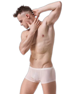 Thin Breathable Ice Silk U Convex Boxers for Men