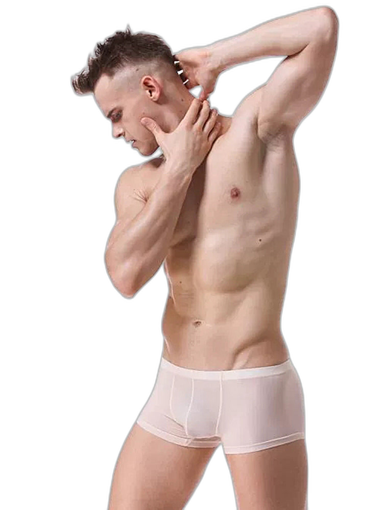 Thin Breathable Ice Silk U Convex Boxers for Men