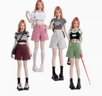 Women's Denim Shorts Fashion Retro Summer High-waisted Slim Wide-leg Pants