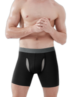 Breathable Sports Boxer Briefs with Open Fly