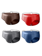 4 Pack Breathable Ice Silk Antibacterial Men's Briefs