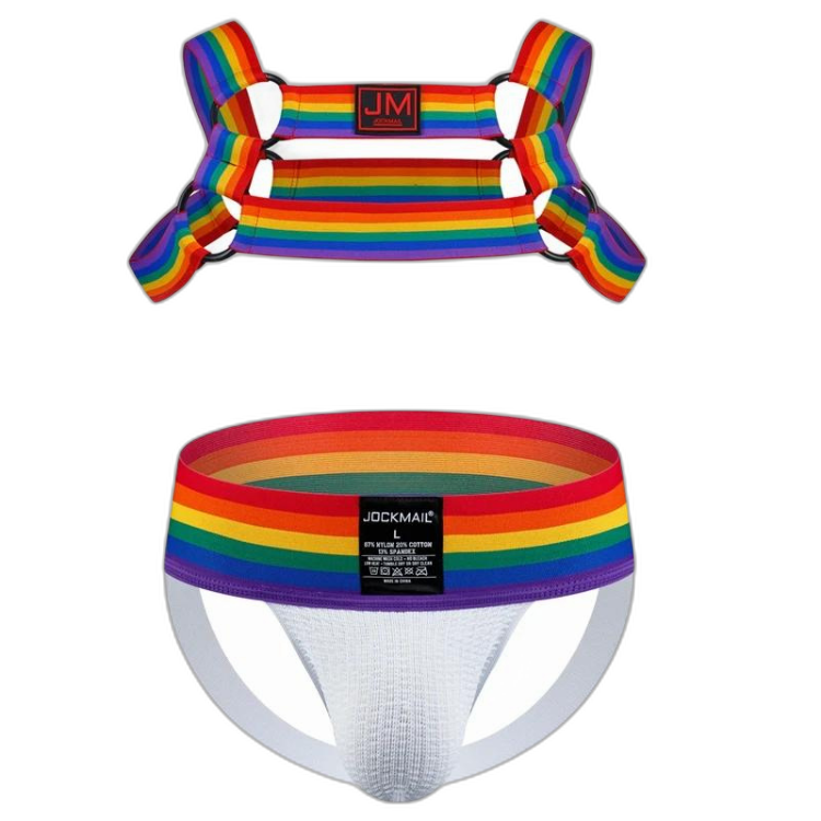 Jockmail Pride Warrior Rainbow Harness Set