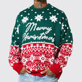 Men's New Fashion Knitted Jacquard Loose Round Neck Pullover Sweater For Autumn And Winter And Christmas