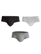 3 Pack Men's Cotton Solid U-Shaped Pouch Briefs