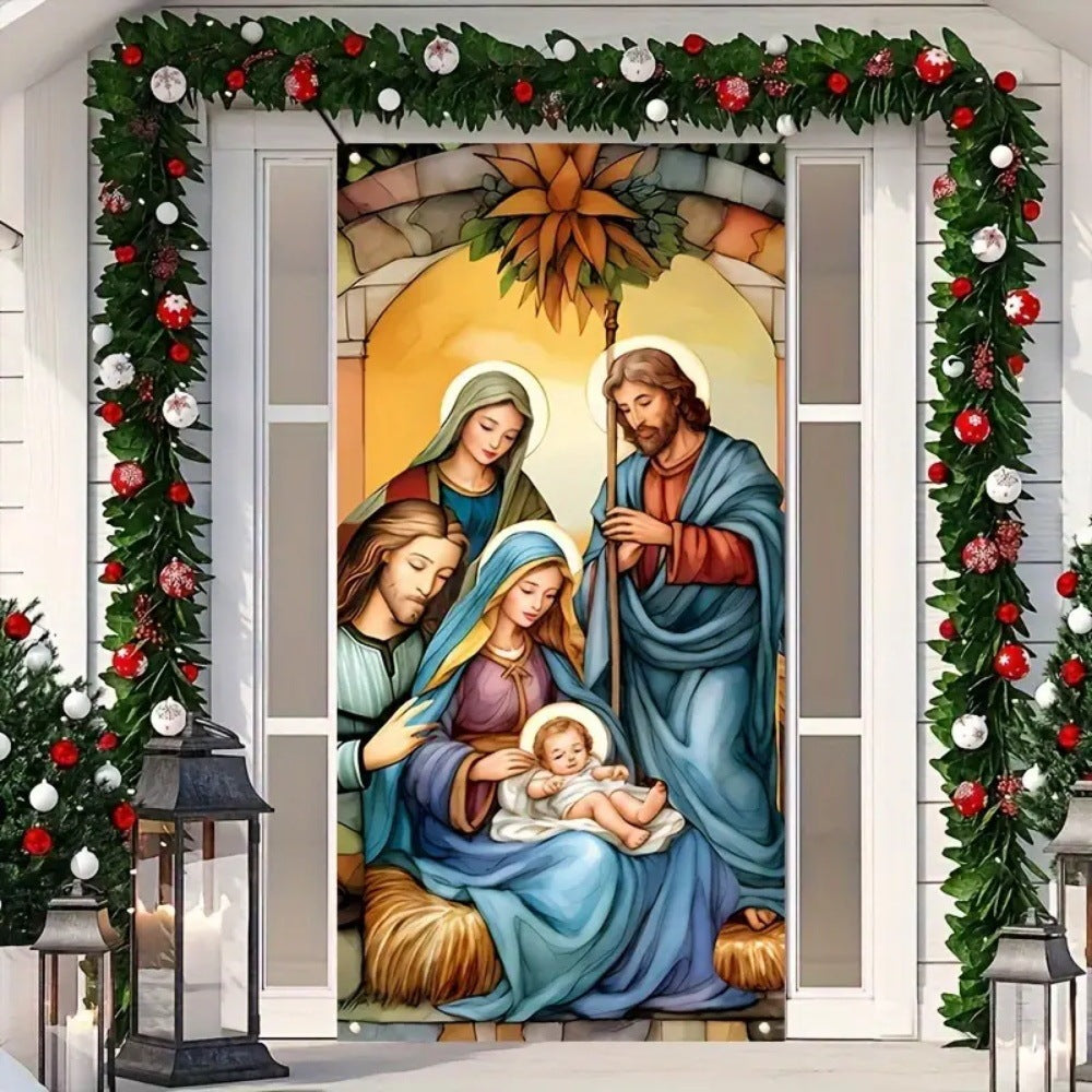 Christmas Curtain Decoration Hanging Cloth Background