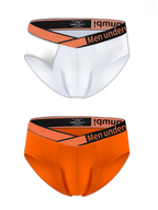 2 Pack Men's Stylish V-Shaped Waistband Briefs