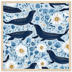 Whimsical Seal and Daisy Framed Wall Art
