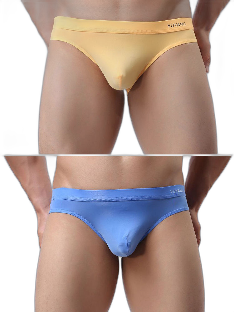2 Pack Men's Ultra-Thin Ice Silk Briefs