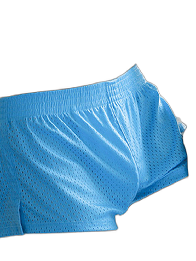 2 Pack Men's Seamless Comfort Quick-Dry Lightweight & Airy Mesh Boxers Shorts