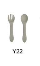 Baby Feeding Set - Silicone Spoon & Fork, Food-Grade BPA-Free