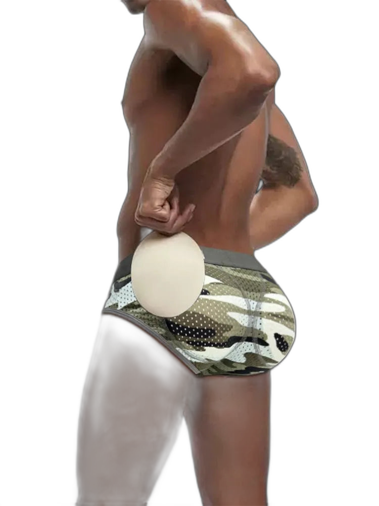 Camouflage Removable Hip Pad Boxer Briefs