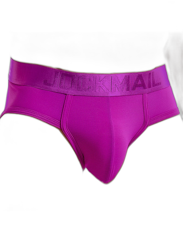Men's Solid Color Mesh Breathable Sports Fitness Briefs