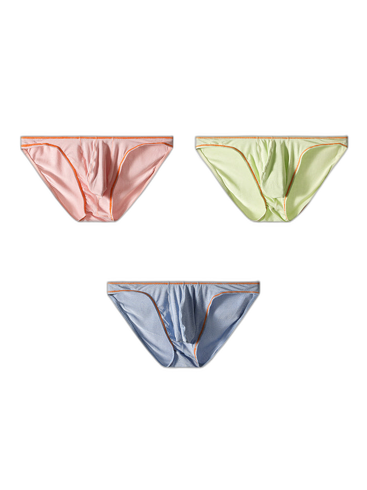 3 Pack Men's Ultra-Soft Stretch Fabric Ice Silk Briefs