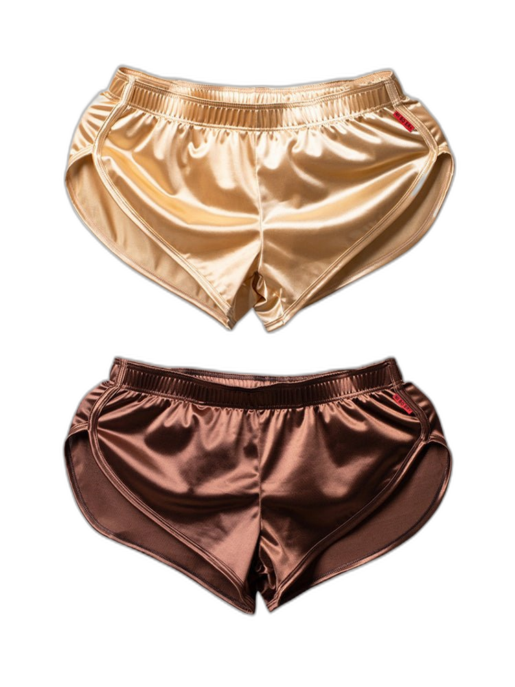 2 Pack Men's Home Loose-Fit Solid Color Seamless Smooth Boxers