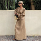 New Women's Casual Asymmetrical Lace-up Skirt Suit