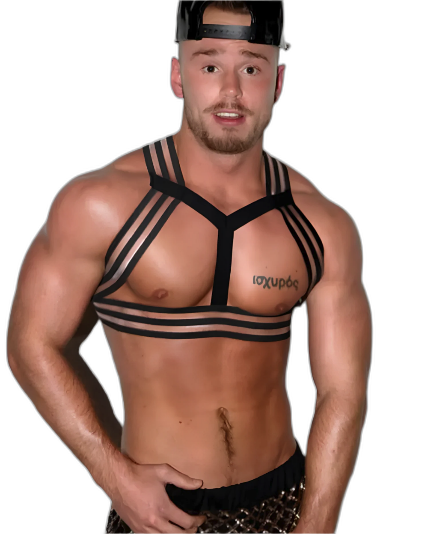 Elastic Hollow Striped Harness
