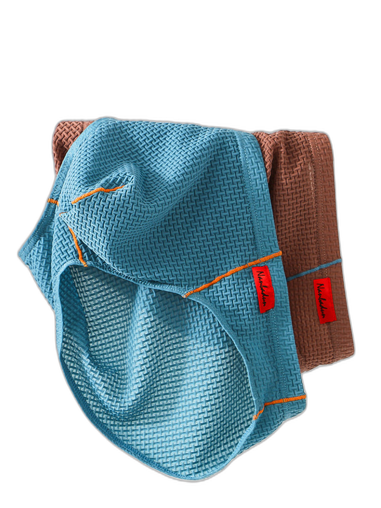 3 Pack Men's Nylon Plaid Lift Hip Briefs Triangle Briefs