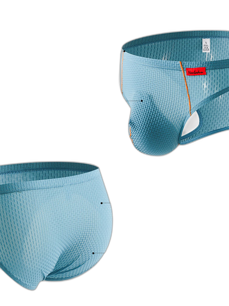 3 Pack Men's Nylon Plaid Lift Hip Briefs Triangle Briefs
