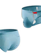 3 Pack Men's Nylon Plaid Lift Hip Briefs Triangle Briefs